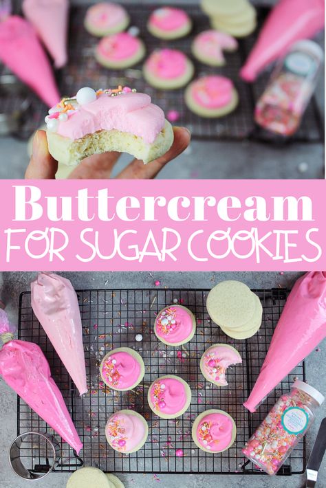 Soft Chewy Sugar Cookies, Cookie Frosting Recipe, Soft Chewy Cookies, Buttercream Cookies, Sugar Cookie Icing Recipe, Homemade Buttercream, Cookies Cupcake, Cookie Icing Recipe, Homemade Buttercream Frosting