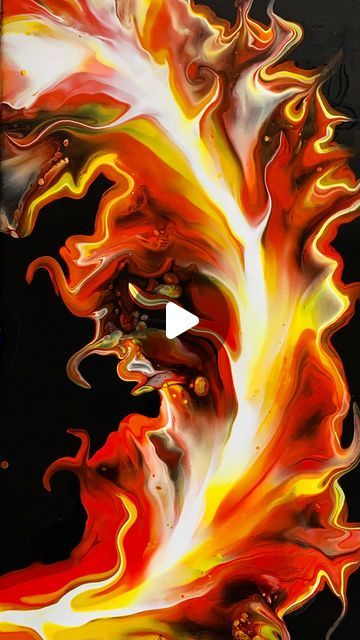 Fluid Art For Beginners, Acrylic Pouring Art Ideas Beginners, How To Color Fire, Fluid Art Acrylic Paintings, Large Painting Ideas, Neon Fluid Art, Fire Pour Painting, Acrylic Pour Painting Ideas, Pour Painting Ideas