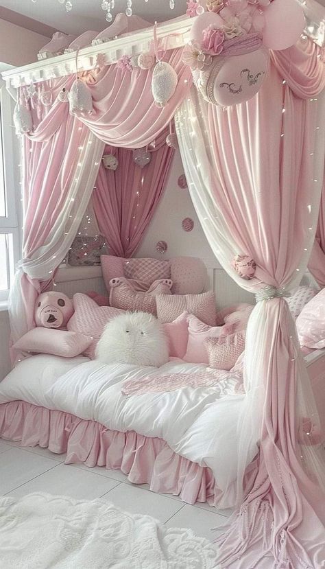 Coquette Rooms, Cali House, Girly Pink Bedroom, Pink Bedroom Walls, Pink Rooms, Dream Bedroom Inspiration, Neutral Bedroom Decor, Pink Bedroom Decor, Bedroom Decorations