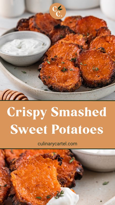 Chorizo Stuffed Sweet Potatoes, Crispy Sweet Potato Hashbrowns, Sweet Potato Thins Recipes, Crispy Air Fryer Sweet Potatoes, Sweet Potato Crisps Baked, Crispy Baked Sweet Potatoes, Baked Sweet Potato Chunks, Blooming Sweet Potato, Sweet Potato Crisps Air Fryer