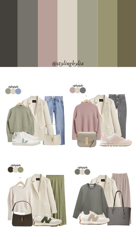 Cool Color Palette Outfits, Wardrobe Color Scheme, Outfit Color Pallete, Colour Blazer Outfit, Color Palette Clothes Colour Schemes, Summer Color Pallet Outfits, True Winter Outfit Ideas, Pastel Business Outfit, True Summer Work Outfits