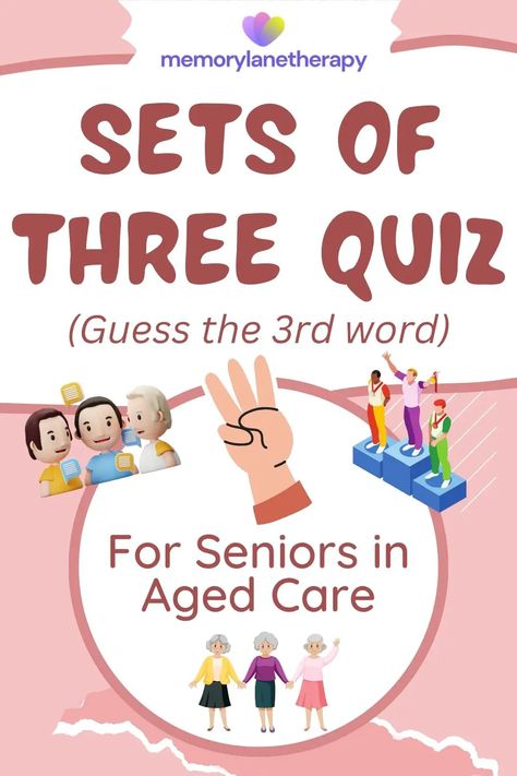 Memory Games For Seniors, Trivia For Seniors, Games For Seniors, Memory Care Activities, Activities For Seniors, Senior Living Activities, Nursing Home Activities, Senior Games, Elderly Activities