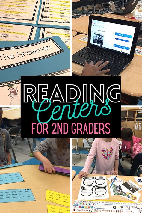 Facilitating Successful Reading Centers for 2nd Grade - Lessons By The Lake 2nd Grade Reading Centers, 2nd Grade Comprehension, Centers For 2nd Grade, Second Grade Centers, Reading Group Activities, 2nd Grade Centers, Small Group Reading Activities, 2nd Grade Activities, Reading Center