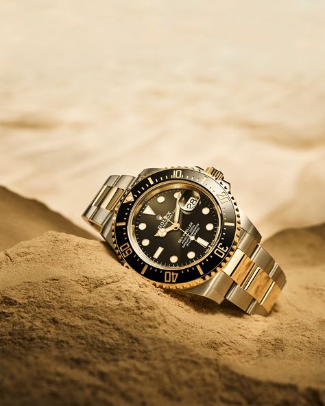 Entering uncharted territory. The @Rolex Sea-Dweller in a yellow Rolesor version – combining Oystersteel and yellow gold – with a Cerachrom bezel in black ceramic and the helium escape valve for diver decompression. Waterproof to 1,220m (4,000ft). #Rolex #SeaDweller #OfficialRolexRetailer Uncharted Territory, Rolex Sea Dweller, Sea Dweller, Watch Photo, Watch Lover, Mens Fashion Casual Outfits, Uncharted, Jewelry Photography, Patek Philippe