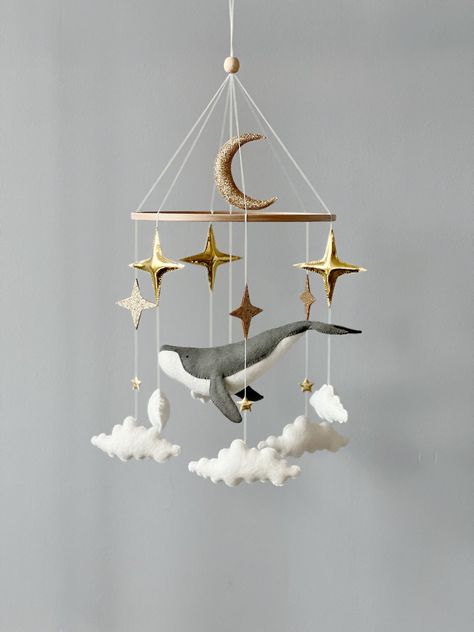 Fairy Tale Nursery, Crib Mobile Girl, Nautical Nursery Boy, Whale Mobile, Fish Mobile, Space Mobile, Jungle Nursery Decor, Whale Nursery, Baby Boy Mobile