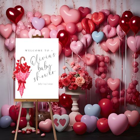 Baby Shower February Theme, Baby Shower Girl Theme February, Baby Shower Valentines Theme Girl, Hearts Baby Shower Theme, Baby Shower Valentine’s Day Theme, February Baby Shower Themes, February Baby Showers, February Baby, Valentines Baby Shower