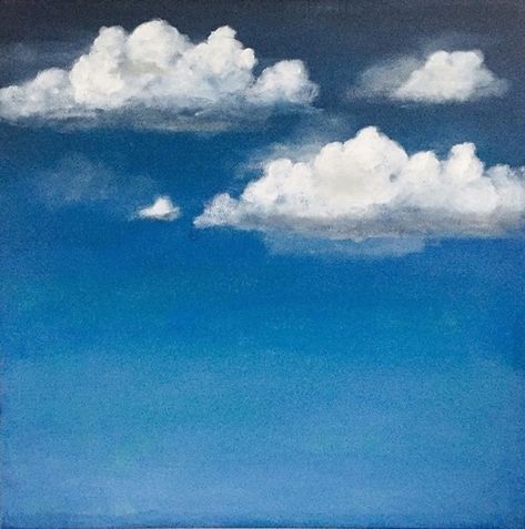 This painting reflects my childhood looking up in the sky while laying on the grass during the summer days. Cloud Painting Acrylic, How To Paint Clouds, Painted Wildflowers, Summer Skies, Artfully Walls, Sky Artwork, Cloud Art, Ocean Scenes, Bachelor Pad