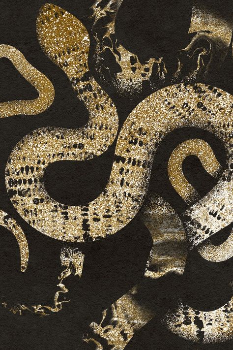 Gold snake pattern background, animal glitter aesthetic | free image by rawpixel.com / Tang Background Animal, Glitter Aesthetic, Black And Gold Aesthetic, Snake Illustration, Foil Texture, Golden Snake, Snake Wallpaper, Candle Night, Diamond Fashion Jewelry