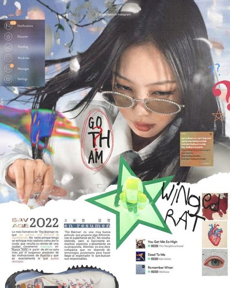 Vintage Y2k Posters, Aesthetic Graphic Design Wallpaper, Y2k Fashion Graphic Design, Instagram Yearbook Ideas, Y2k Fashion Collage, Japanese Magazine Design, Y2k Aesthetic Graphic Design, Photo Magazine Layout Design, Jennie Graphic Design