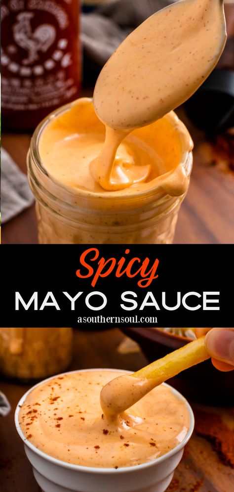 Mayo And Hot Sauce Dip, Spicy Mayo Dipping Sauce, Spicy Sauce For Burgers, Burger Sauce Spicy, Spice Mayo Sauce, Spicy Mayo Recipe Without Sriracha, Chili Mayo Sauce Recipe, Creamy Spicy Sauce, Spicy Habanero Sauce