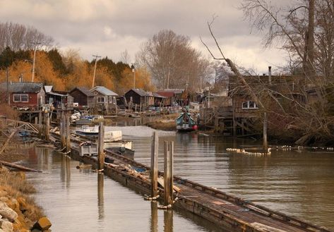 Finn Slough Is a 1920s Fishing Village On The Fraser River Fraser River, River Bank, British Columbia Canada, Fishing Villages, British Columbia, Banks, Vancouver, You Must, Floating