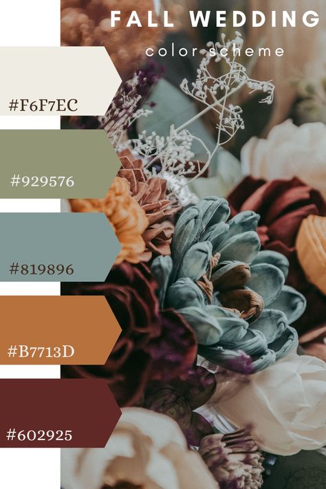 Fall Wedding Color Schemes, Fall Wedding Color Palette, Color Schemes Colour Palettes, Wedding Theme Colors, Color Palette Design, Wedding Color Palette, Fall Wedding Colors, Western Wedding, Paint Colors For Home