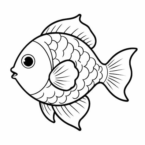 Color Fish Drawing, Sea Fish Drawing, Fish Colouring Pages, Fish Coloring Pages Free Printable, Coloring Pages Fish, Cute Fish Drawing, Fish Colouring, Fish Coloring Pages For Kids, Fish Drawing For Kids