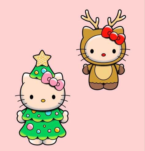 Christmas Hello Kitty And Friends, Hello Kitty Christmas Nail Art, Christmas Themed Characters, Hello Kitty In Costume Drawing, Thanksgiving Nails Hello Kitty, Hello Kitty Christmas Painting, Christmas Items Drawing, Hello Kitty Christmas Stickers, Holiday Hello Kitty