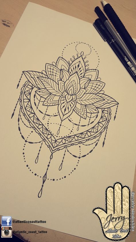 Beautiful lotus mandala tattoo idea design for a thigh arm by dzeraldas jerry kudrevicius from Atlantic Coast tattoo. Lace mandala tattoo pretty. Coast Tattoo, Mandala Thigh Tattoo, Dotwork Tattoo Mandala, Tattoo Pretty, Lotusblume Tattoo, Tattoo Lace, Tatoo 3d, Lotus Mandala Tattoo, Lace Tattoo Design