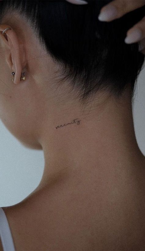 Tattoos Body Image, Small Image Tattoos For Women, Behind Next Tattoo, It’s Written Tattoo, Aestethic Tattoos For Women, Small Design Tattoos For Women, Meaningful Dainty Tattoos For Women, Small Tattoos For Women Words, Best Simple Tattoo For Women