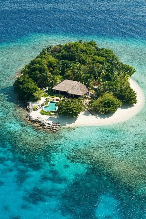 "Unwind in luxury at a private island resort! 🏝️🌞 Enjoy exclusive access to pristine beaches and personalized service in a secluded paradise. 🌴✨ #PrivateIsland #LuxuryResort #BeachGetaway" Private Island Aesthetic, Private Island Homes, Private Island Mansion, Unreal Nature, Private Island Wedding, Pretty Island, Love Island Villa, Private Island Resort, Ocean Resort