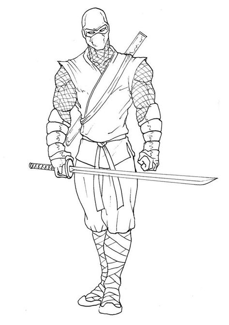 Ninja Coloring Pages, Ninja Tattoo, Samurai Drawing, Warrior Drawing, Ninja Art, Dragon Ball Painting, Anime Ninja, Ninja Turtles Art, Ninja Warrior