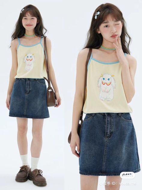 Igari Clothes Style, Shojo Manga Outfits, Loose Feminine Outfits, Japanese Style Outfits Casual, Summer Outfit Japanese, Cute Japanese Outfits Casual, Igari Fashion Style, Girly Japanese Fashion, Sixth Dimension Outfits