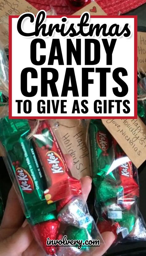 Christmas Candy Treats For Kids, Christmas Party Favors For Kids Diy, Ribbon Candy Ornaments Easy Diy, Candy Bags For Christmas, Christmas Candy Bags For Kids, Christmas Diy Candy Gifts, Store Bought Christmas Treats, Christmas Candy Favors Ideas, Candy Cane Treats Gift Ideas