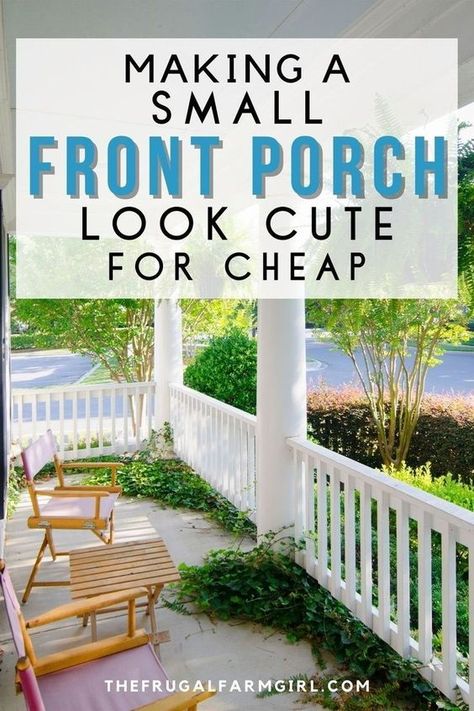 Narrow Front Porch Decorating Ideas, Narrow Front Porch Ideas, Front Porch Seating Ideas, Small Front Porches Designs, Small Back Porches, Porch Appeal, Front Porch Seating, Fall Porch Ideas, Front Porch Flower Pots