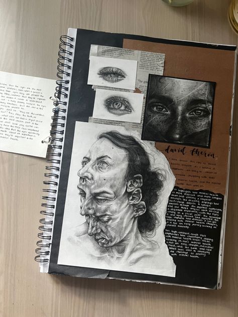 Portraiture A Level Sketchbook, Change Art Gcse, A Level Portraiture, Portrait Art Gcse Sketchbook Pages, Natural Forms Art Alevel, Gcse Art Portraiture, Alevel Art Sketch Book, Alevel Art Sketchbook Inspiration, Artist Research Page