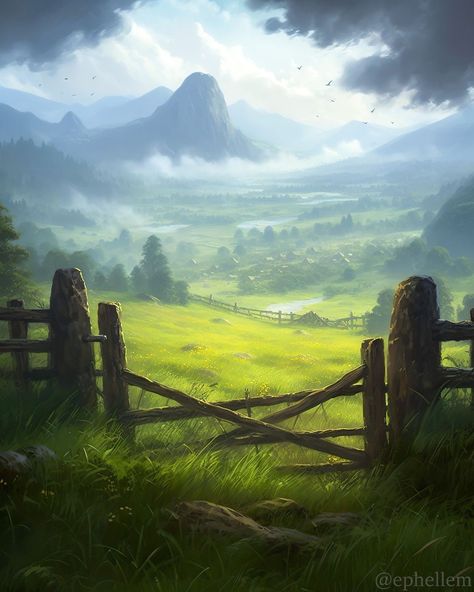 Celtic Fantasy Art Landscape, Fantasy Land Concept Art, Landscape Fantasy Nature, Fantasy Backgrounds Landscape, Fantasy Aesthetic Landscape, Fantasy Setting Art, Mountainscape Drawing, Dnd Fantasy Art Landscape, Fantasy Landscape Aesthetic