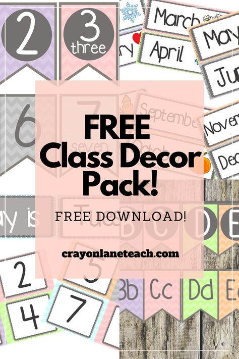 FREE Class Decor Pack Preschool Classroom Check out this FREE Class Decor Pack with all the printables you need to decorate your preschool classroom this year! Classroom Wall Printables, Preschool Wall Printables Free, Free Posters For Classroom, Preschool Wall Decor Free Printable, English Class Decoration Room Decor, Esl Classroom Decor Free Printable, Grade R Classroom Decor, Classroom Themes Free Printable, Kindergarten Classroom Decor Printables