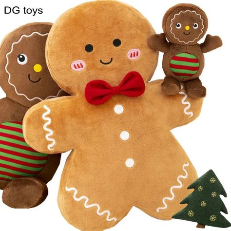 Gingerbread Man Decorations, Man Pillow, Bantal Sofa, Christmas Gingerbread Men, Teddy Bear Stuffed Animal, Christmas Decorations For The Home, Christmas Gingerbread, Tree Decor, Gingerbread Man