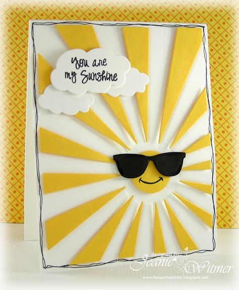 Brighten Your Day Cards Diy, You Are My Sunshine Cards Handmade, Cheerful Cards Handmade, Sun Cards Handmade, Sunshine Cards Ideas, Sunshine Birthday Card, Summer Cards Handmade, Sun Cards, Sunshine Cards