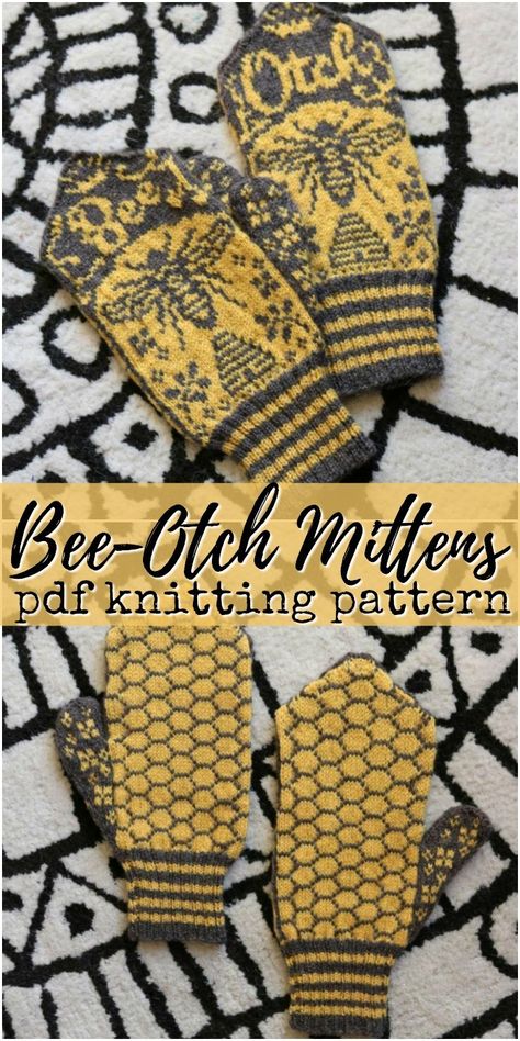 Knitted Mittens Pattern, Fair Isle Knitting Patterns, Fair Isles, Bee Inspired, Knitting Blogs, Stitch Crochet, Mittens Pattern, Pdf Knitting Pattern, Blanket Knitting Patterns