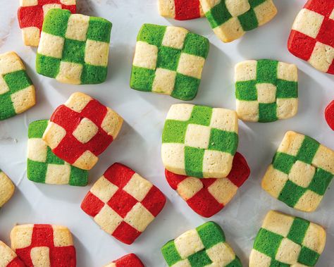 Christmas Checkerboard Cookies, Checkerboard Shortbread Cookies, Checkered Shortbread Cookies, Checker Cookies, Checkered Cookies, Gingham Cookies, Patterned Cookies, 60 Cookies, Funny Recipes