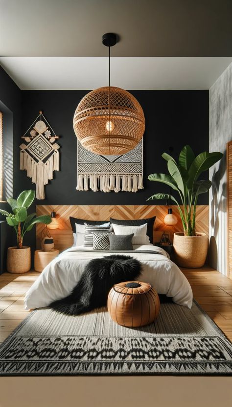 Boho Bedroom Decor: 31 Dreamy Ideas to Elevate Your Cozy Retreat with Bohemian Charm 1 Canopy Bed With Plants, Bedroom Macrame Wall Hanging, Layering Rugs, Boho Bed, Lush Plants, House Vibes, Bilik Tidur, Bohemian Bedroom Decor, Natural Textures