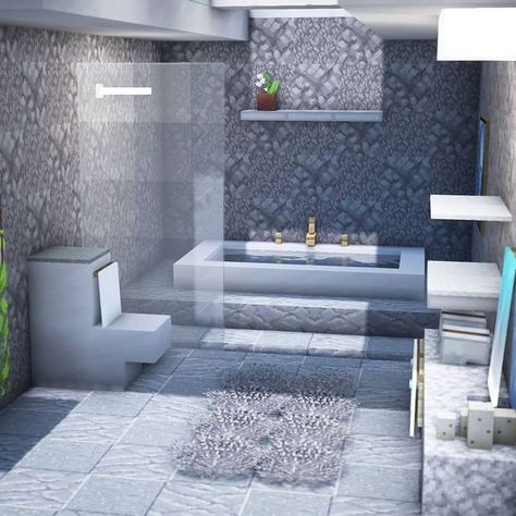 Mc Bathroom Ideas, Minecraft House Interior Modern, Modern Minecraft Bathroom, Minecraft Houses Bathroom, Minecraft Interior Bathroom, Cute Minecraft Bathroom Ideas, Minecraft Interior Ideas Modern, Minecraft Bathroom Ideas Modern, Cool Minecraft Rooms