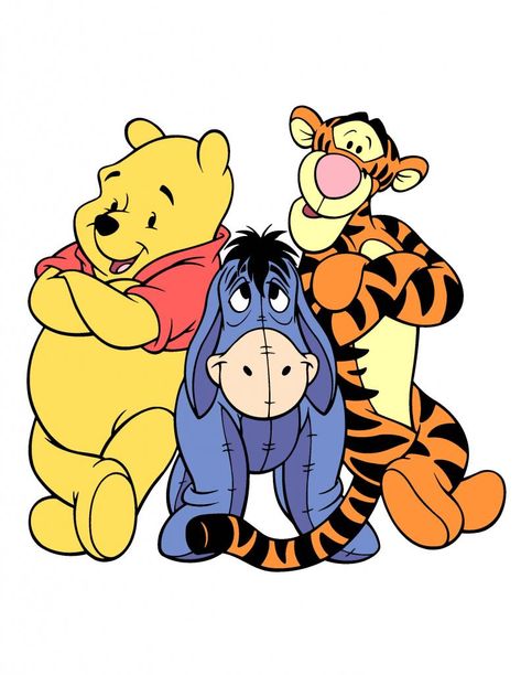 Winnie the Pooh, Eeyore and Tigger Friends Hug, Winnie The Pooh Tattoos, Winnie Poo, Eeyore Pictures, Winnie The Pooh Drawing, Tigger Winnie The Pooh, Winnie The Pooh And Friends, Disney Clipart, Winnie The Pooh Pictures