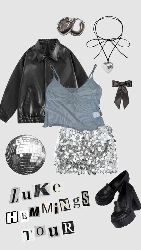 luke hemmings concert outfit inpso Luke Hemmings Tour Outfits, Luke Hemmings Concert Outfit Ideas, Luke Hemmings Concert Outfit, Luke Hemmings Outfit Ideas, Luke Hemmings Concert, Guts Outfit, Guts Tour, Concert Outfits, Concert Fits