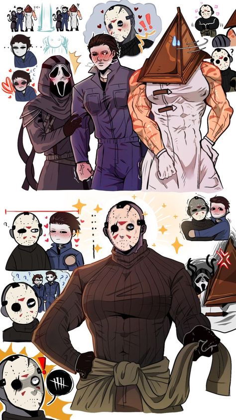 Jason X Michael Myers Fanart, Jeepers Creepers Fanart, Horror Art Inspiration, Horror Movie Art Drawing, Slasher Oc Character Design, Jason Voorhees X Y/n, Hot Jason Voorhees, Michael Myers X Y/n, Hot Horror Villains