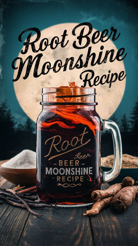 Root Beer Moonshine Recipe: A Sweet Twist on Traditional Moonshine  Have you ever thought about giving traditional moonshine a playful twist? If the idea tickles your fancy, let’s dive into a fun and somewhat cheeky adventure of crafting your own root beer moonshine.  Imagine the classic, nostalgic taste of root beer blended with the bold kick of moonshine. Sounds intriguing, right? Rootbeer Schnapps Recipe, Crockpot Root Beer Moonshine, Skittles Moonshine Recipes, Moonshine Mixed Drinks Recipes, Butter Cake Moonshine Drink Recipes, Grape Jolly Rancher Moonshine, Root Beer Schnapps Drinks, Rootbeer Moonshine Recipes, Butterscotch Moonshine Recipe