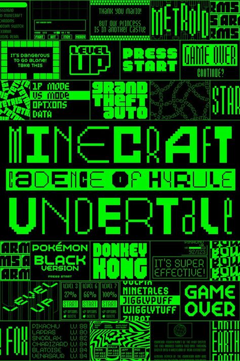 Graphic Design Type, Retro Games Poster, Computer Font, Pixel Font, 타이포그래피 포스터 디자인, Poster Fonts, Tshirt Printing Design, Pix Art, Pixel Design