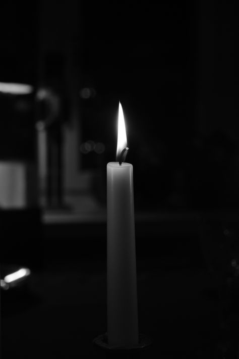 Candle photographed in black and white Candle Black And White Photography, Light Photography Black And White, White Candles Aesthetic, Candle Black And White, Black And White Candles, Black And White Candle, Apollo Aesthetic, Candle Drawing, Business Photoshoot