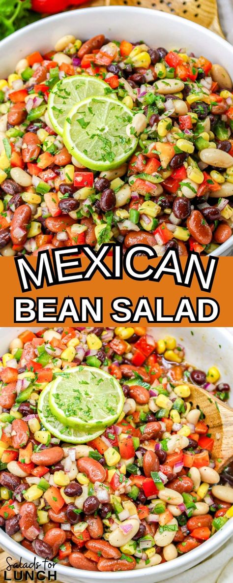 Taco Bean Salad, Mexican Side Salad Recipes, Mexican Dense Bean Salad, Heart Healthy Bean Salad, Complete Meal Salads, Salads With Beans Healthy, Dense Bean Salad Mediterranean, Southwest Dense Bean Salad, Bean Salad Mexican