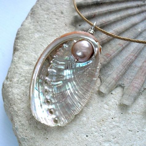 Pink Pendant, Shell Pink, Seashell Jewelry, Pretty Pendant, Natural Colours, Shell Crafts, Shell Jewelry, Fabulous Jewelry, Sterling Silver Wire