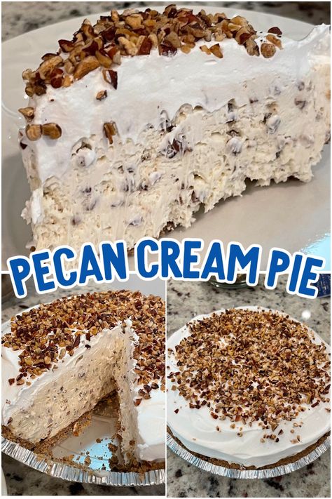 Pecan Cream Pie Recipe, Pecan Cream Pie, Pecan Pie Crust, Simply Stacie, Princess Pinky Girl, Icebox Pie, Cream Cheese Pie, Pinky Girl, Fluff Desserts