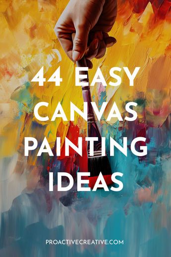 The easiest canvas painting ideas for total beginners - fun, simple subjects anyone can paint! Art Acrylic Painting Ideas Abstract, Ideas For Painting On Canvas Easy, How To Paint On Canvas, Acrilic Paintings For Beginners, Easy Oil Painting Ideas For Beginners, Oil Painting For Beginners Ideas, Basic Painting Ideas, Beginner Oil Painting Ideas, Very Easy Paintings For Beginners