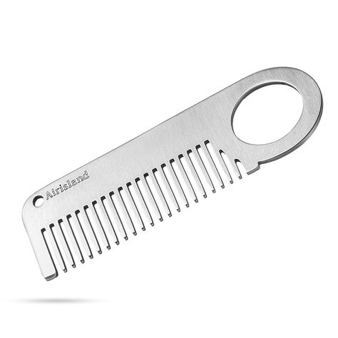 Amazon.com : Airisland Stainless Steel Keychain Comb Small Pocket Comb Mini Anti-static Beard Mustache Comb 3.15 inches : Beauty & Personal Care Dango Wallet, Comb Design, Pocket Comb, Metal Comb, Long Beards, Beard No Mustache, Fidget Spinner, Hair Comb, Comb