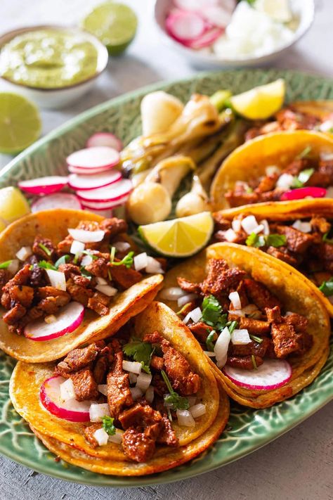 Tacos de Adobada Easy Recipe Adobada Recipe, Carne Adobada, Street Taco Recipe, Vegan Tacos, Tortilla Recipe, Marinated Pork, Street Tacos, Eating Plan, Healthy Lifestyle Food