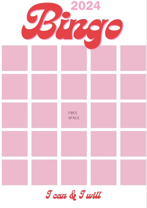 2024 Bingo Card digital download Bingo Template Aesthetic, Brow Marketing, Bingo Invitations, Yearly Magazine, Bingo Card Design, Bingo Aesthetic, Bingo Design, Bingo Ideas, Custom Bingo Cards