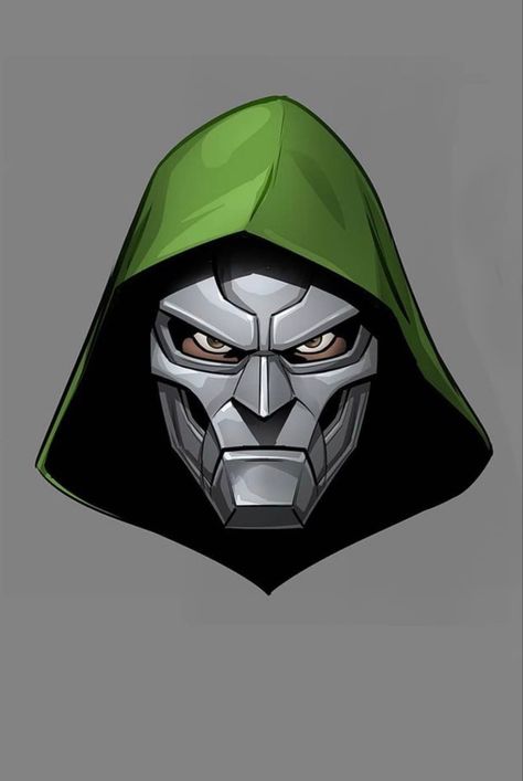 @patrickbrownart Marvel Characters Sketch, Doctor Doom Drawing, Superhero Mask Drawing, Dr Doom Drawing, Dr Doom Art, Dr Doom Mask, Marvel Characters Drawings, Doctor Doom Art, Fantastic Four Comics