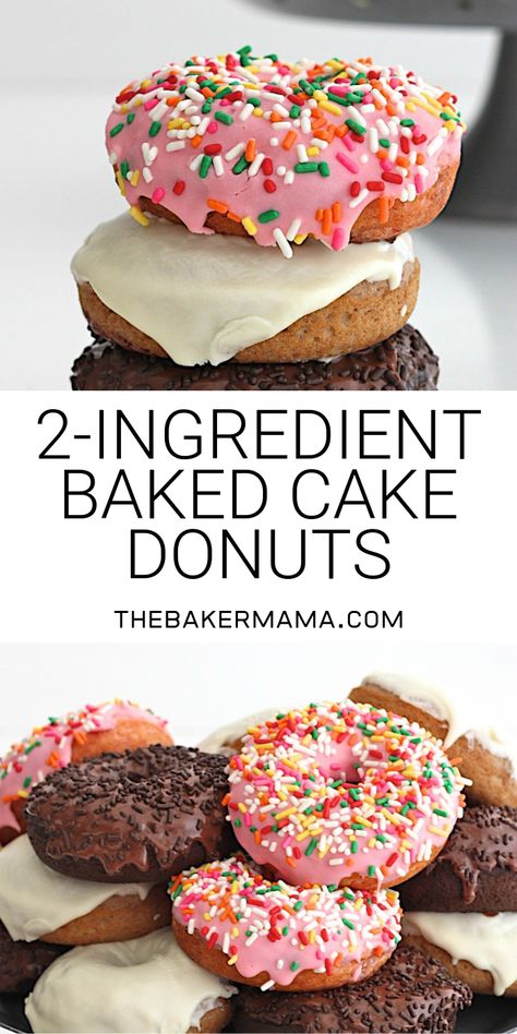 Cake Mix Donuts Recipe, Cake Mix Donuts, Doughnut Recipe Easy, Cake Donuts Recipe, Easy Donut Recipe, Easy Donuts, Homemade Donuts Recipe, Baked Cake, Cake Donut