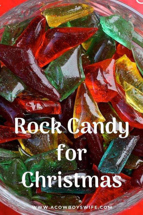 Cinnamon Rock Candy Easy, Christmas Rock Candy Recipes, Christmas Glass Candy, Glass Candy Recipe Easy, Candy Rocks Recipe, Hard Rock Candy Recipe Easy, Microwave Rock Candy, Flavored Rock Candy Recipe, Old Fashioned Rock Candy